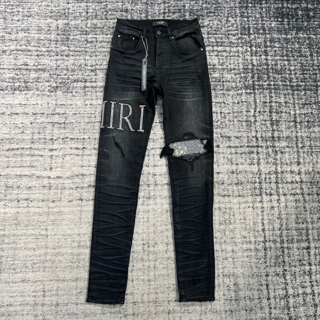 Amiri black icy denim