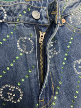 Load image into Gallery viewer, GG studded logo denim
