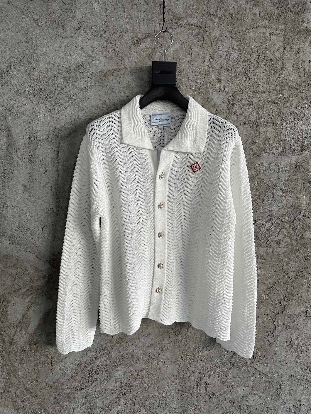 Casa white knit long sleeve shirt