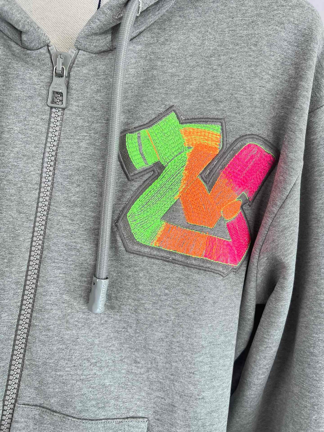 Monogram neon stitched logo hoodie