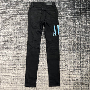 Amiri sky blue black denim