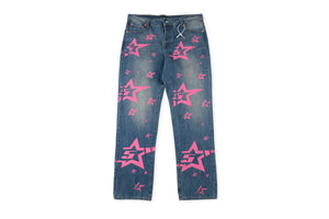 Hellstar pink star denim