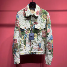 Load image into Gallery viewer, Monogram floral denim jacket
