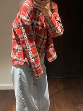 Load image into Gallery viewer, CH red flannel word sleeves outwear
