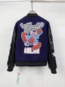 OFF purple varsity jacket