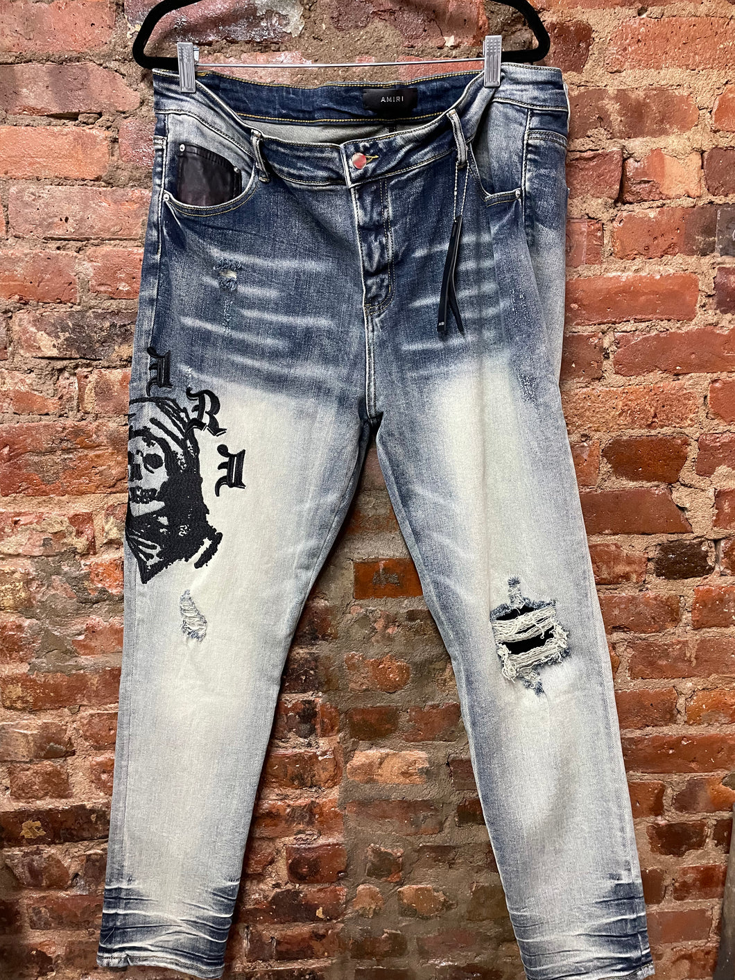 Amiri big face blue denim