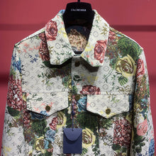 Load image into Gallery viewer, Monogram floral denim jacket
