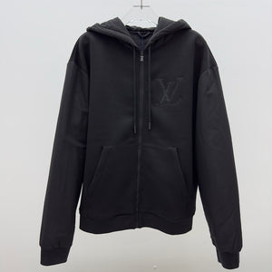 Monogram black out zip up hoodie