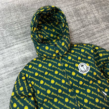 Load image into Gallery viewer, Moncler Palm green and yellow down coat
