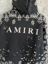 Load image into Gallery viewer, Amiri black and white paisley print hoodie
