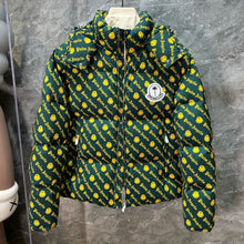 Load image into Gallery viewer, Moncler Palm green and yellow down coat
