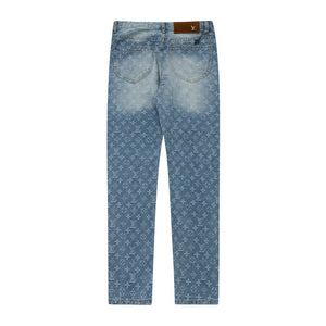 Monogram denim ebossed jeans