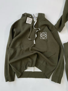 Loewe green knit hoodie