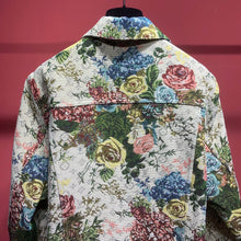 Load image into Gallery viewer, Monogram floral denim jacket
