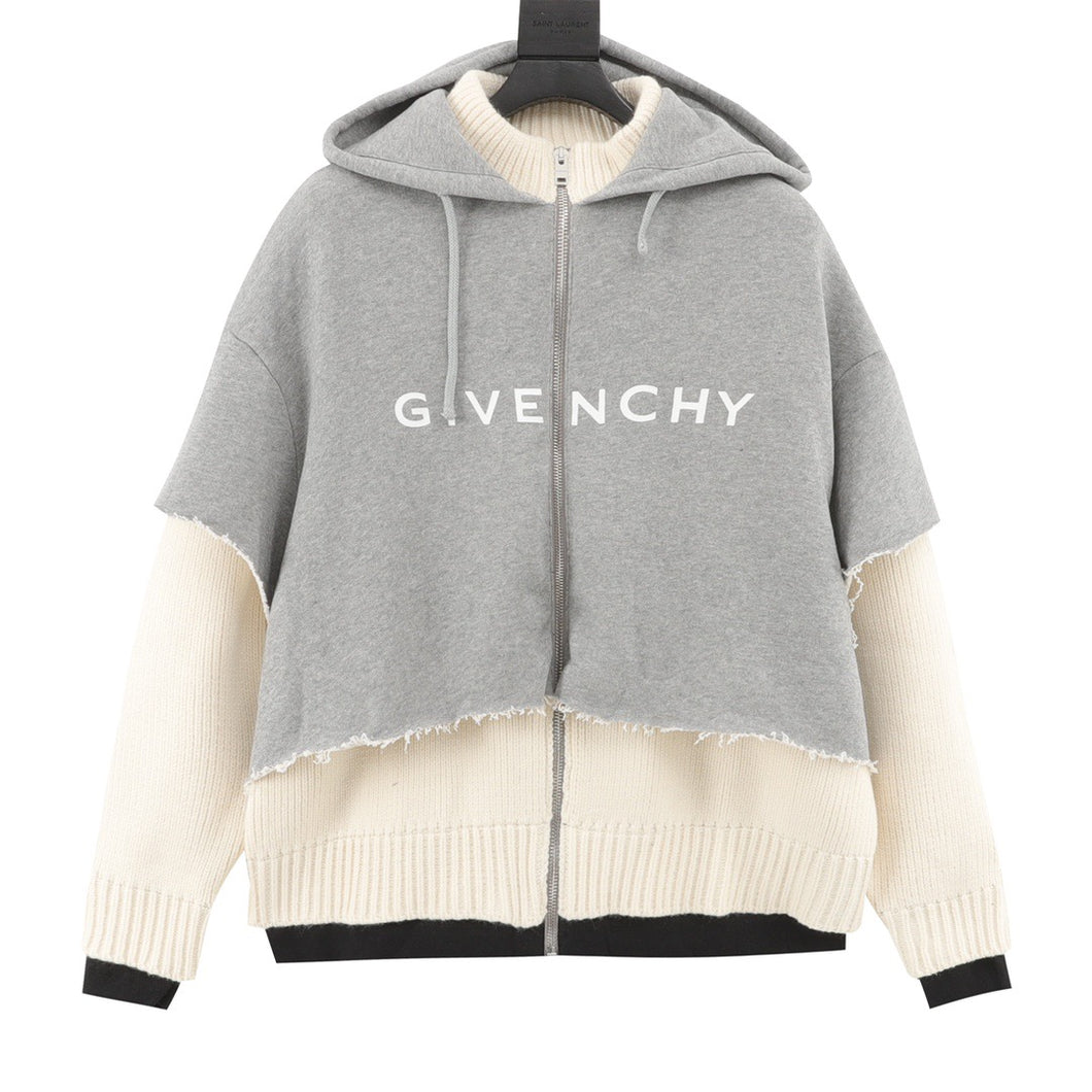 Givecnhy gray and white 2 tone zip