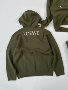 Loewe green knit hoodie