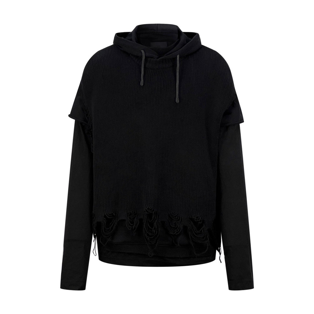 Givenchy distressed hoodie sweater underlay