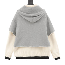 Load image into Gallery viewer, Givecnhy gray and white 2 tone zip
