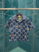 Load image into Gallery viewer, GG denim short sleeve button down
