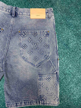 Load image into Gallery viewer, Monogram blue denim 3d summer set
