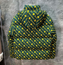 Load image into Gallery viewer, Moncler Palm green and yellow down coat
