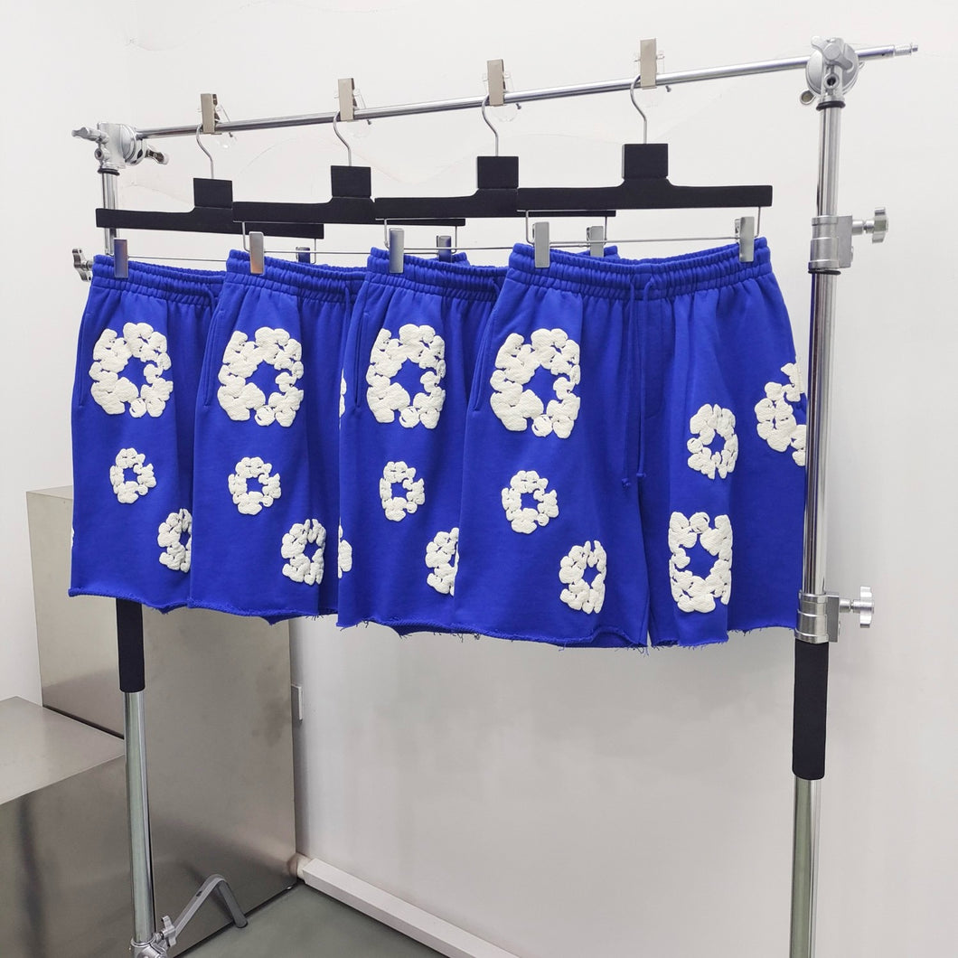 Denim tears royal blue cotton shorts