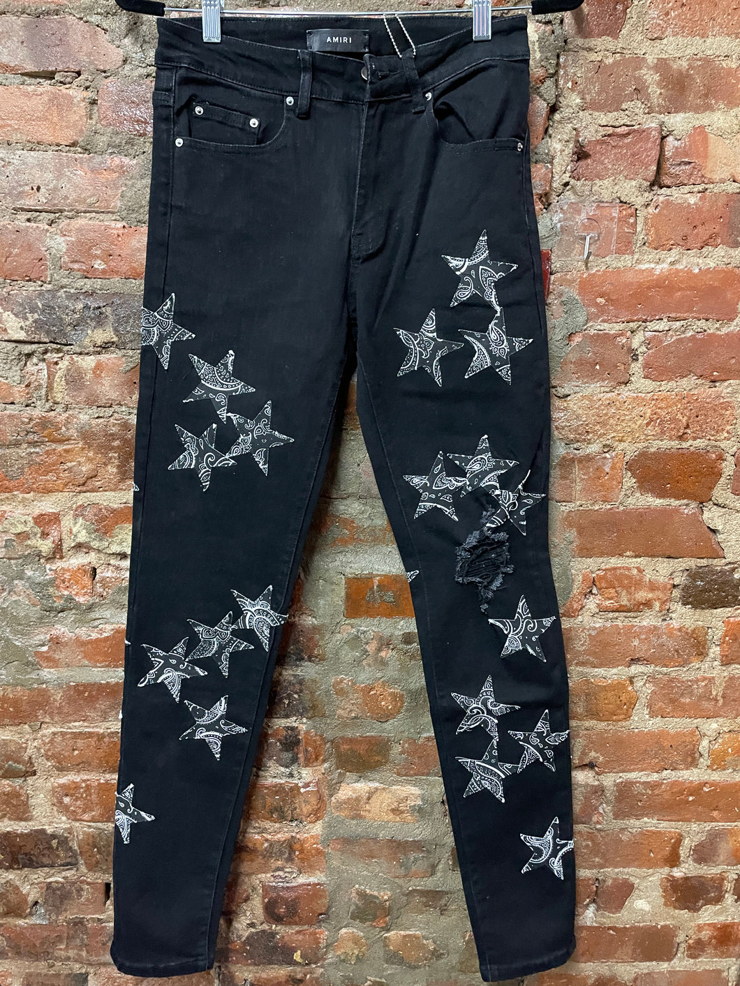 Amiri black star bandana denim