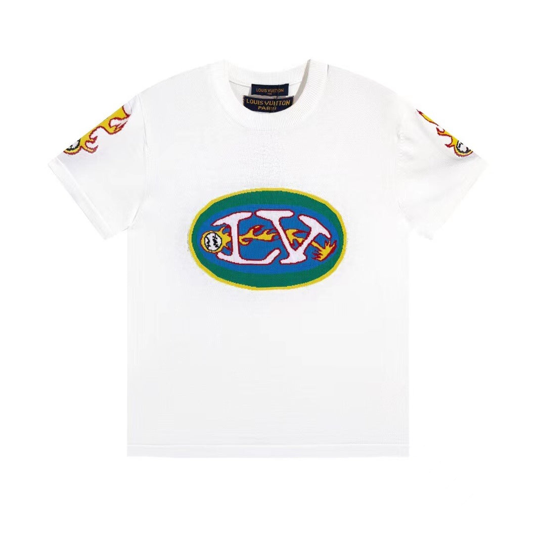 Monogram baseball knitted flame shirt