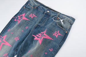 Hellstar pink star denim