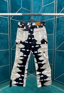 Monogram 3d eagle denim pants