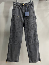 Load image into Gallery viewer, Monogram 3d black wash denim
