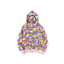 Load image into Gallery viewer, Bape pink and purple full zip hoodie
