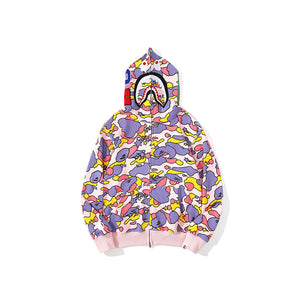 Bape pink and purple full zip hoodie