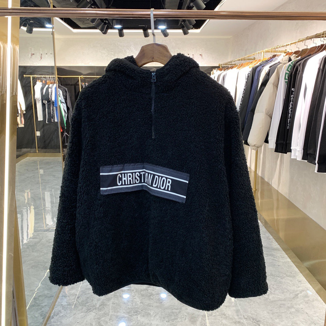 DD black furry pullover