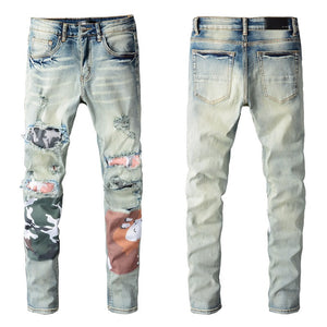 Camo bandana denim