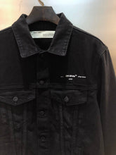 Load image into Gallery viewer, OFF black whisper tape denim jacket
