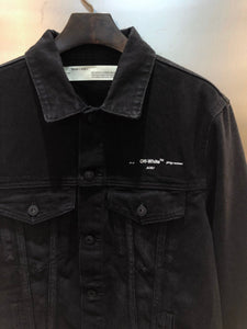 OFF black whisper tape denim jacket