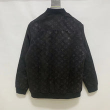 Load image into Gallery viewer, Monogram black velvet zip up set
