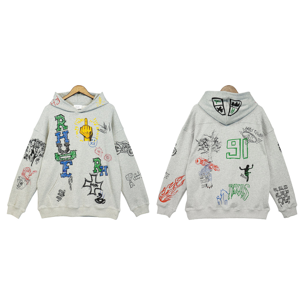 RHUDE DOODLE HOODIE p110