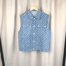 Load image into Gallery viewer, Monogram denim vest set
