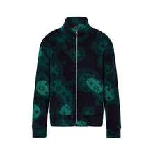 Load image into Gallery viewer, Monogram furry green zip up
