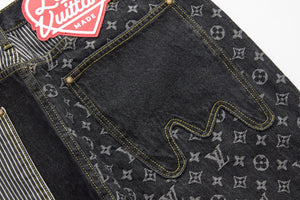 Monogram black pick patch denim