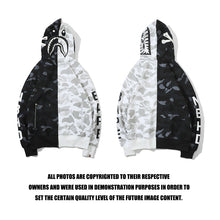 Load image into Gallery viewer, Bape pirate black and white full zip hoodie
