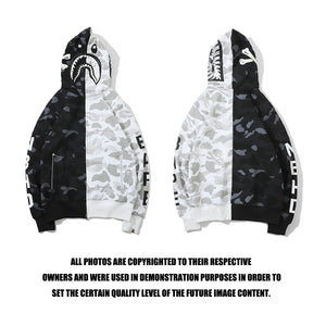 Bape pirate black and white full zip hoodie