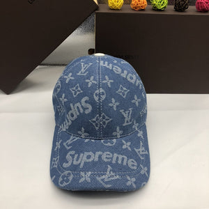 Monogram denim cap