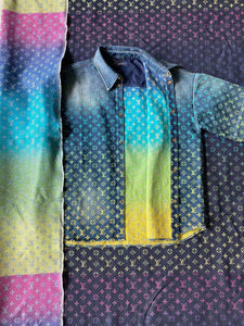 Rainbow Monogram denim jersey shirt