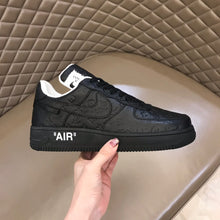 Load image into Gallery viewer, Monogram embossed black AF1
