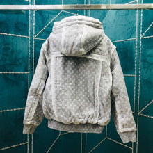 Load image into Gallery viewer, Monogram gray puffy zip up
