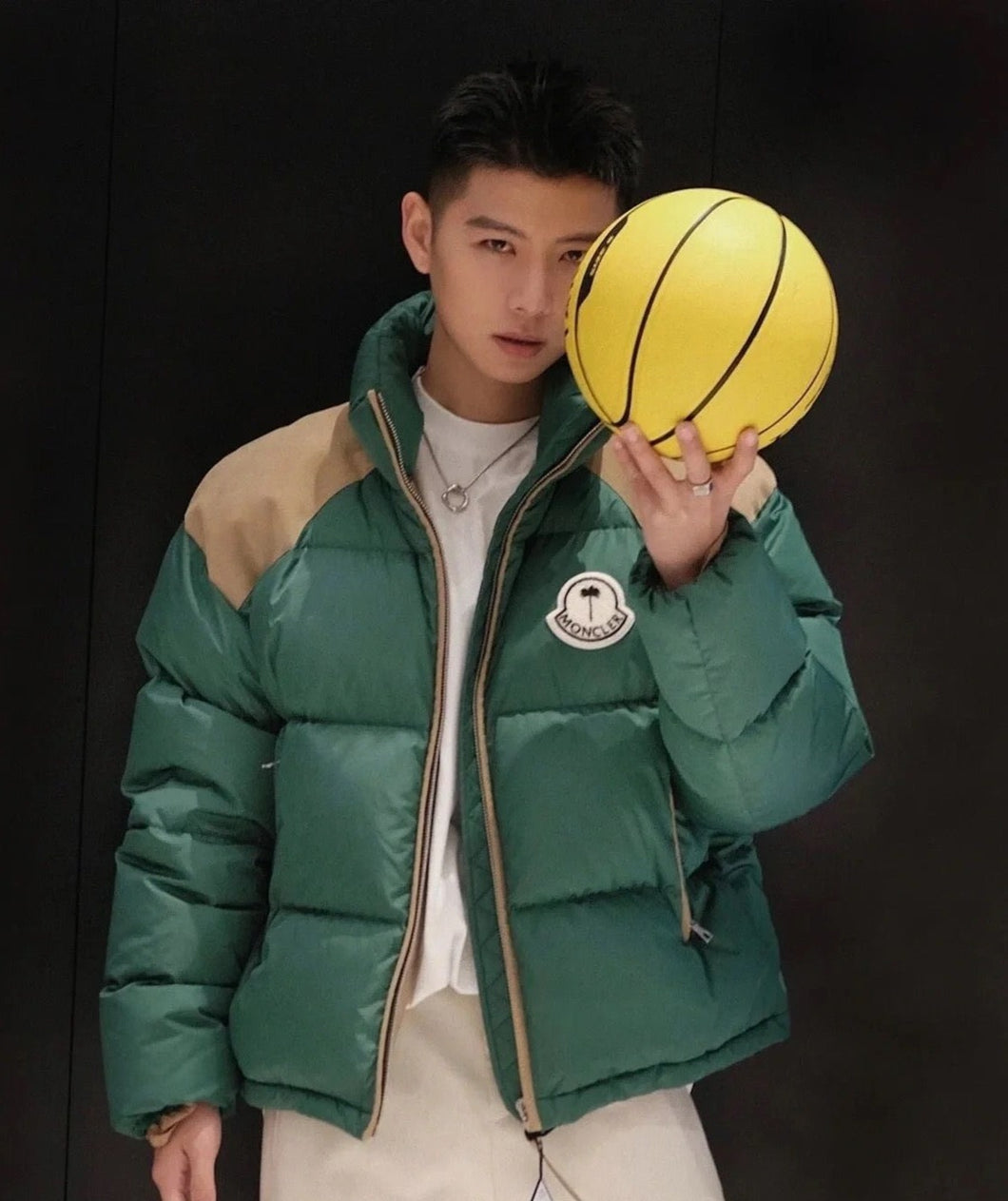 MC1578 Moncl x PalmAngels Patchwork Down Coat