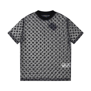Monogram mesh black shirt